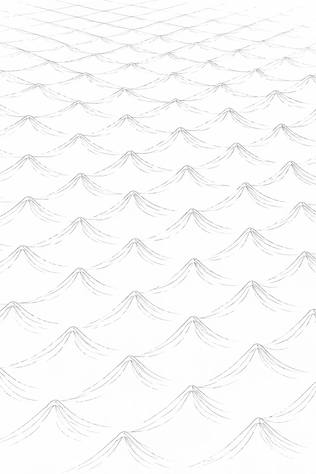 Line illustration simplifying an interference field into a repeated pattern of local peaks